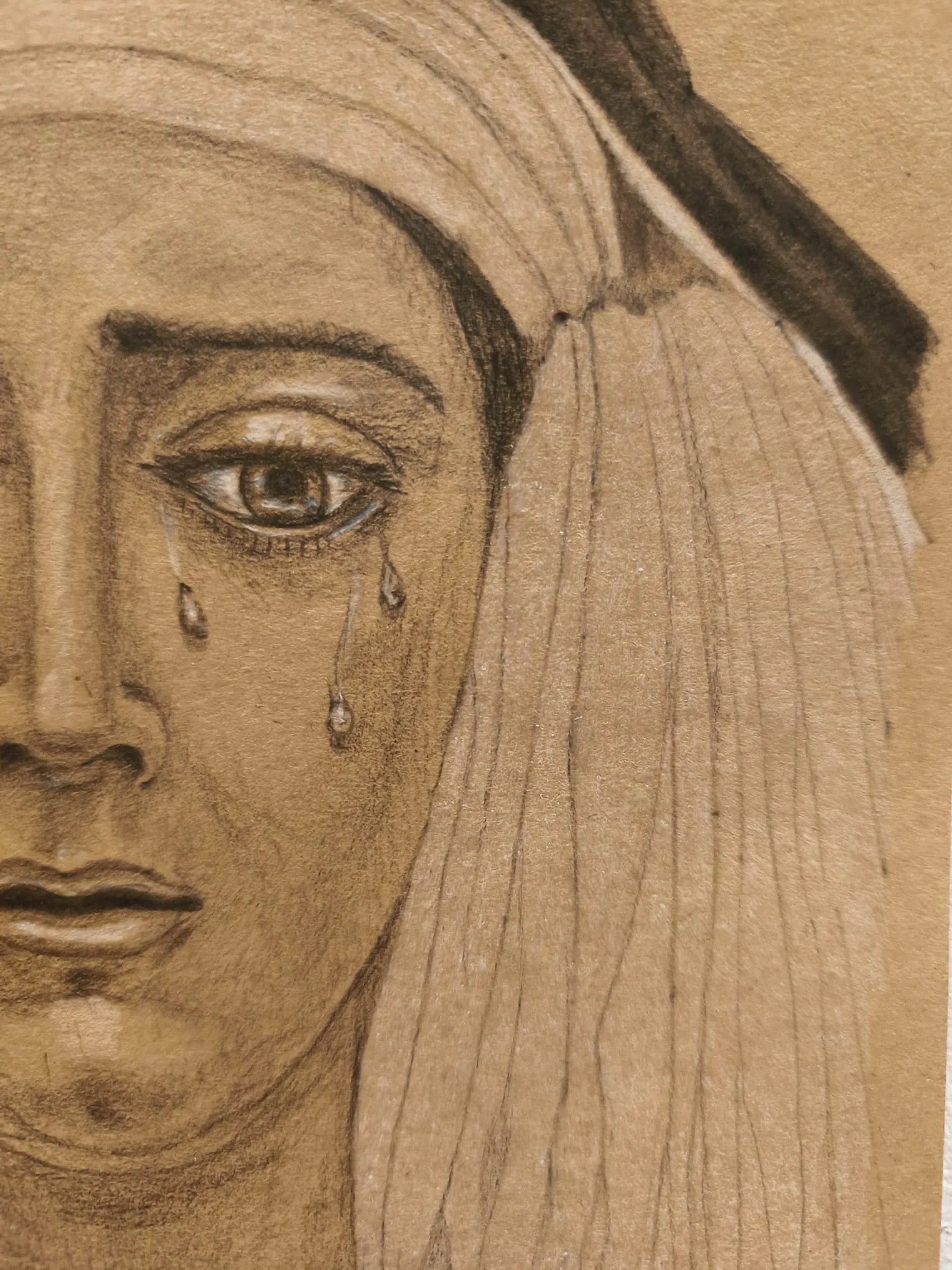 Santa María de la Consolación · Grafito sobre papel Kraft · Arte cofrade sevillano · Sandra Arenas
