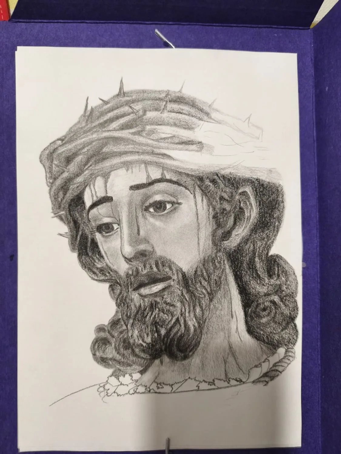 Señor de la Sentencia · Grafito sobre papel blanco · Arte cofrade Sevilla · Sandra Arenas